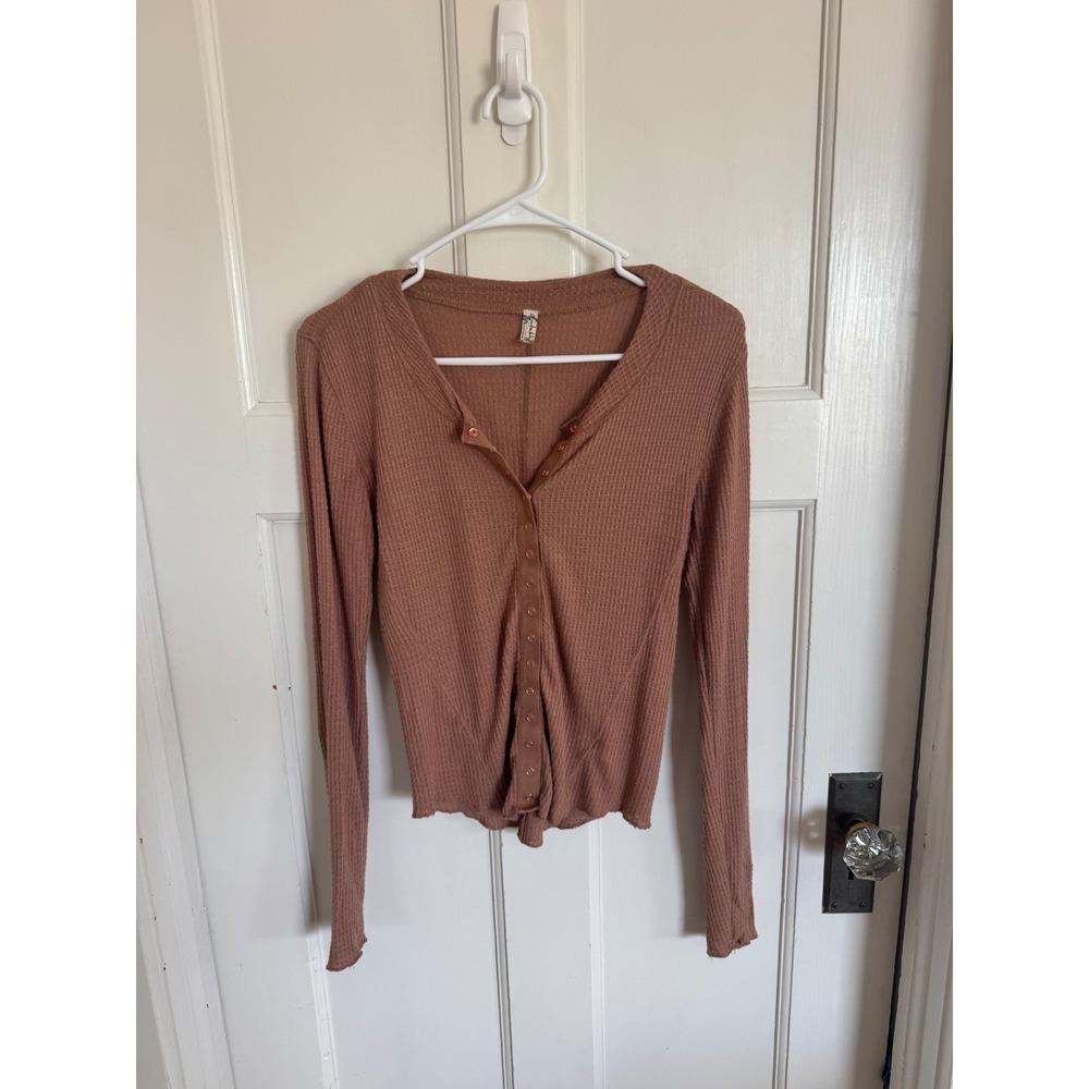 Free People Going Places snap cardigan size small. Light mocha color